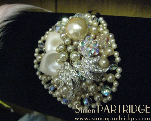 Vintage pearl side tiara headband