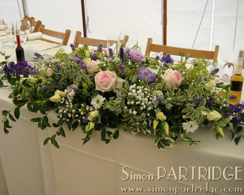 Top table wedding flowers
